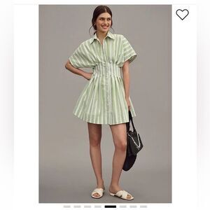Anthropologie Tobie Shirt Dress in Light Greess